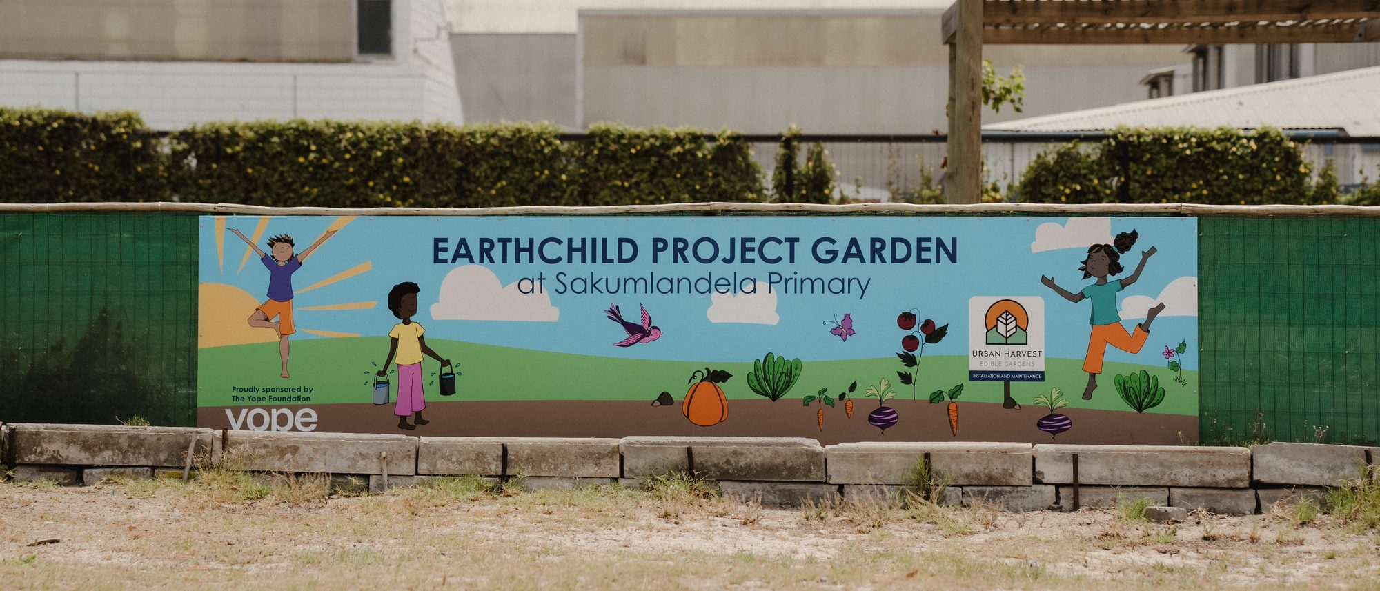 The Earthchild Project garden sign at Sakumlandela Primary.